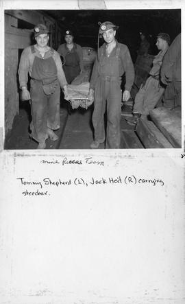 Mine Rescue Team - Tommy Shepherd (L), Jack Heit (R) carrying stretcher. - 247